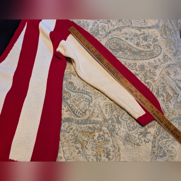 Casual Corner American Flag 100% Cotton Vintage cardigan Sweater - Picture 7 of 8